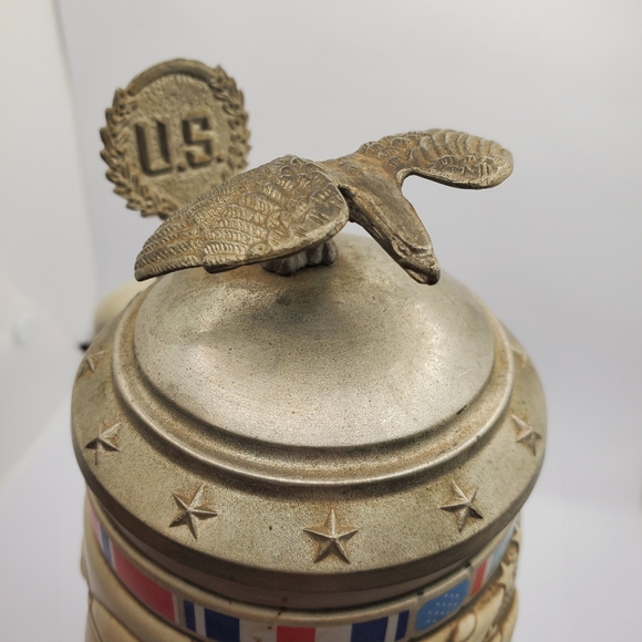 Vintage Tribute to the American Armed Forces Stein Mug Navy Army Marines Avon - Picture 7 of 8